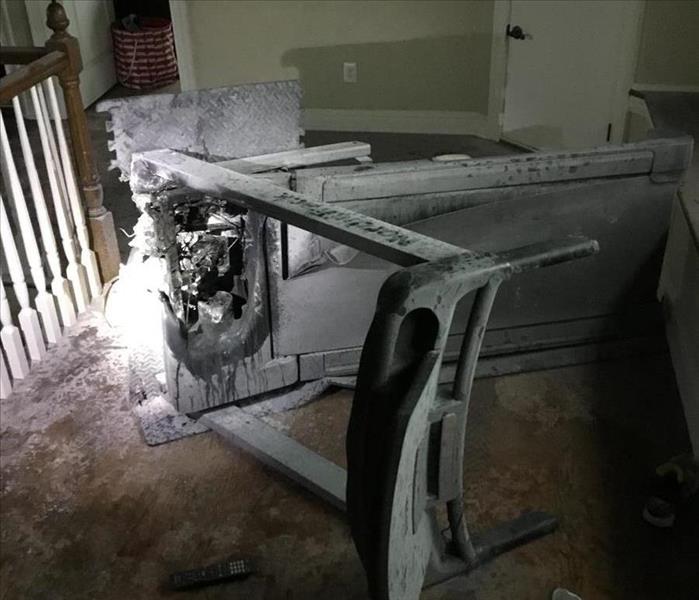 damaged treadmill from a fire 